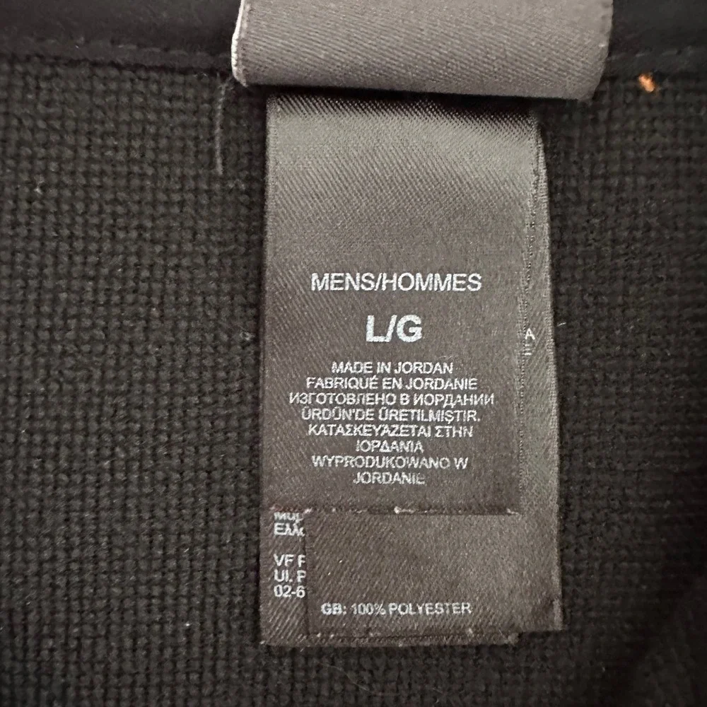 The North Face Mens Quarter Zip Pullover Black Orange Contrast Stitch Large